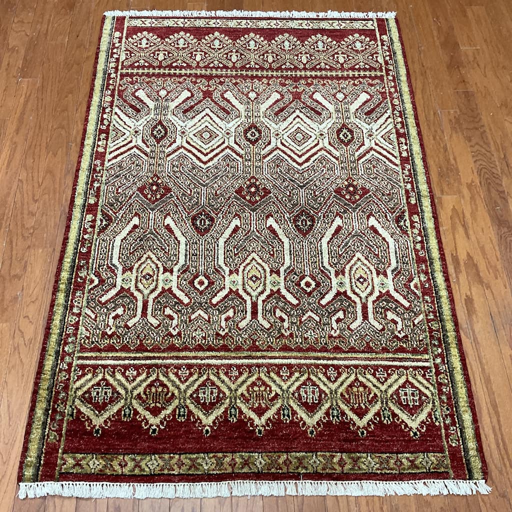 HERAT ORIENTAL Handmade Gabbeh Wool Rug - 3'10" x 5'9"