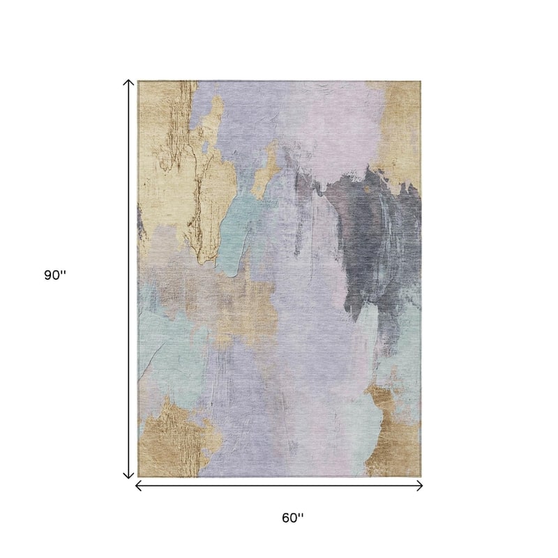 HomeRoots Abstract Transitional Rectangle Outdoor Rug
