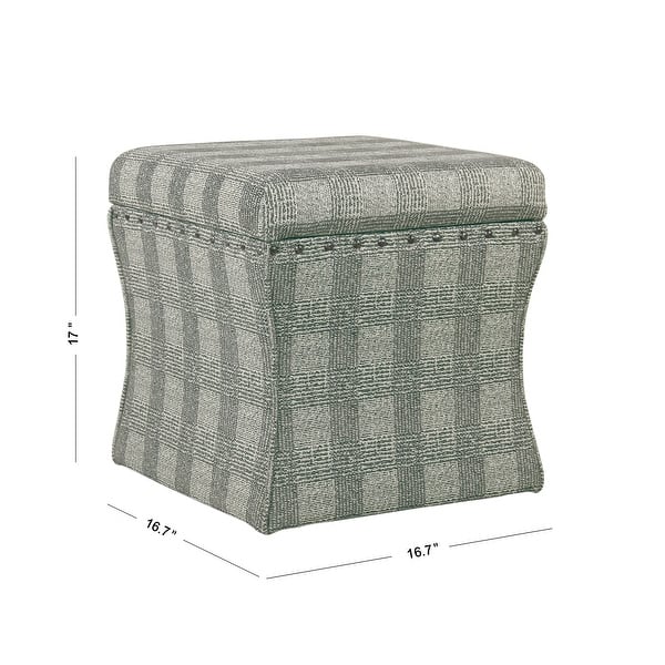dimension image slide 0 of 2, HomePop Cinch Storage Ottoman with NailHeads Trim