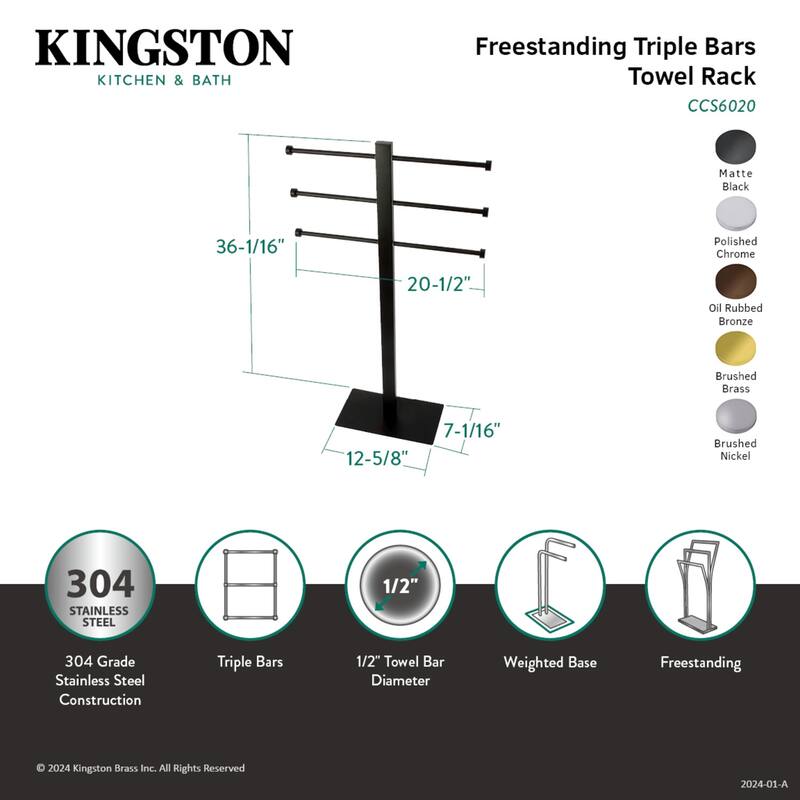 Edenscape Freestanding Triple Towel Rack