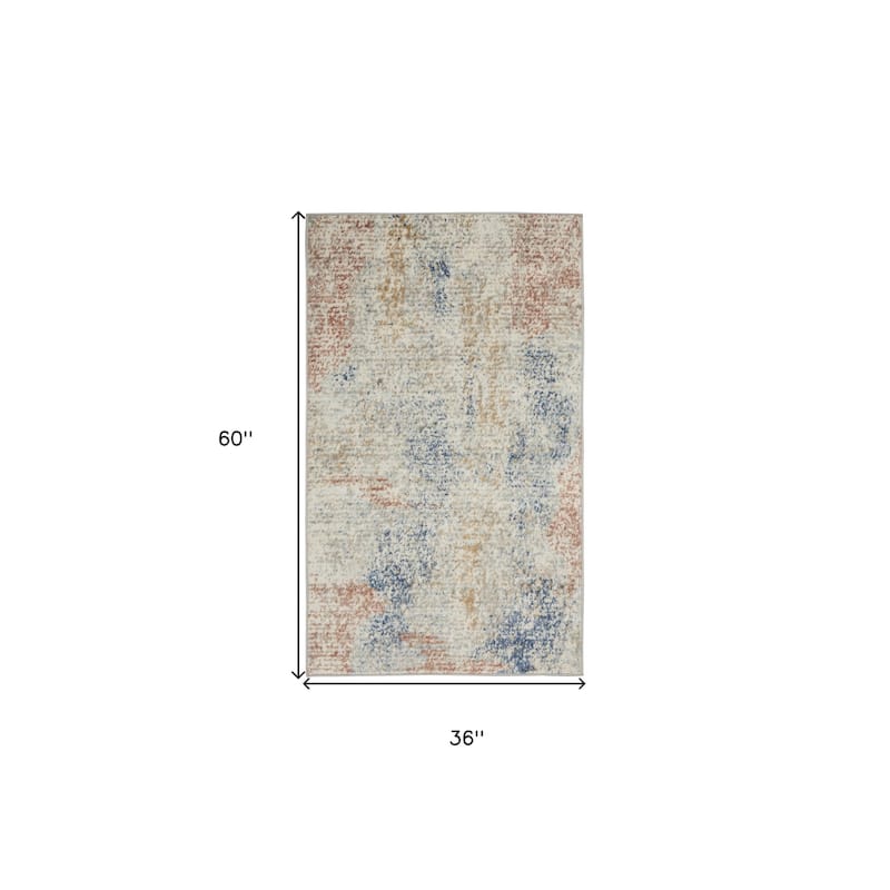 HomeRoots Abstract Contemporary Rectangle Area Rug - 3' X 5'