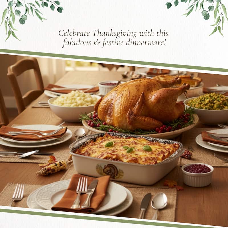 Spode Woodland 15 Inch Handled Lasagna Dish - 15 Inch x12 Inch