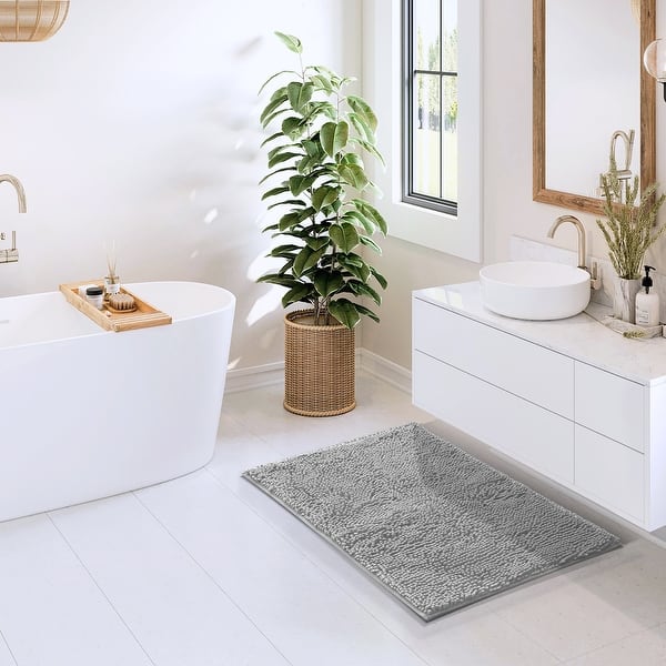 Hearth & Harbor NonSlip Super Plush Chenille Bathroom Rugs On Sale