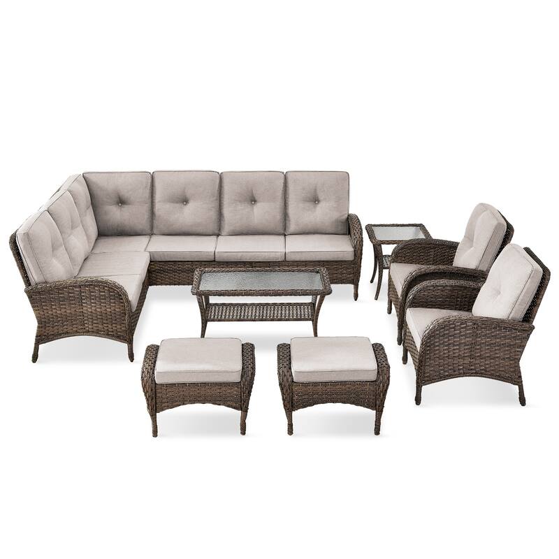 Outdoor Sectional Sofa with Chair Funiture Set