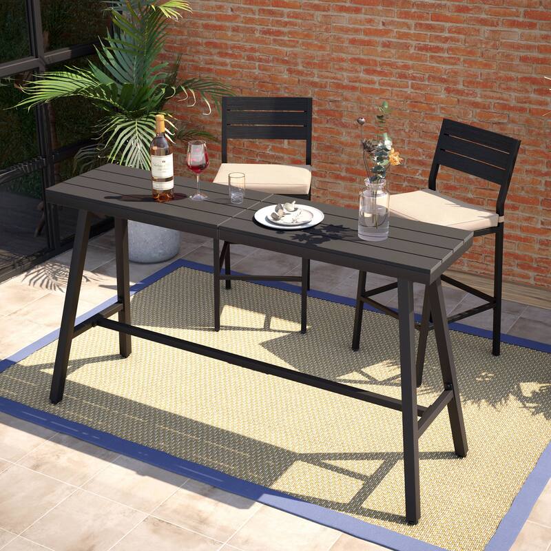 Pellebant Outdoor Bar Table Patio Rectangular
