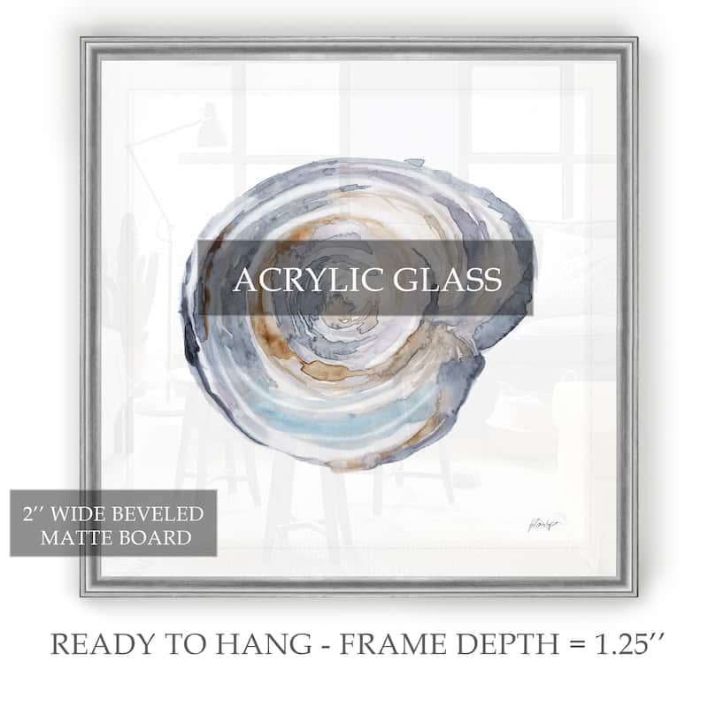 Watercolor Tree Ring III -Black Framed Print