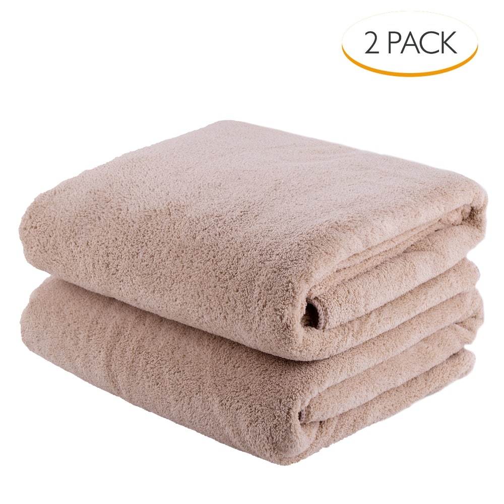 2 Pack Coral Fleece Towel Set Hotel SPA Bath Towels