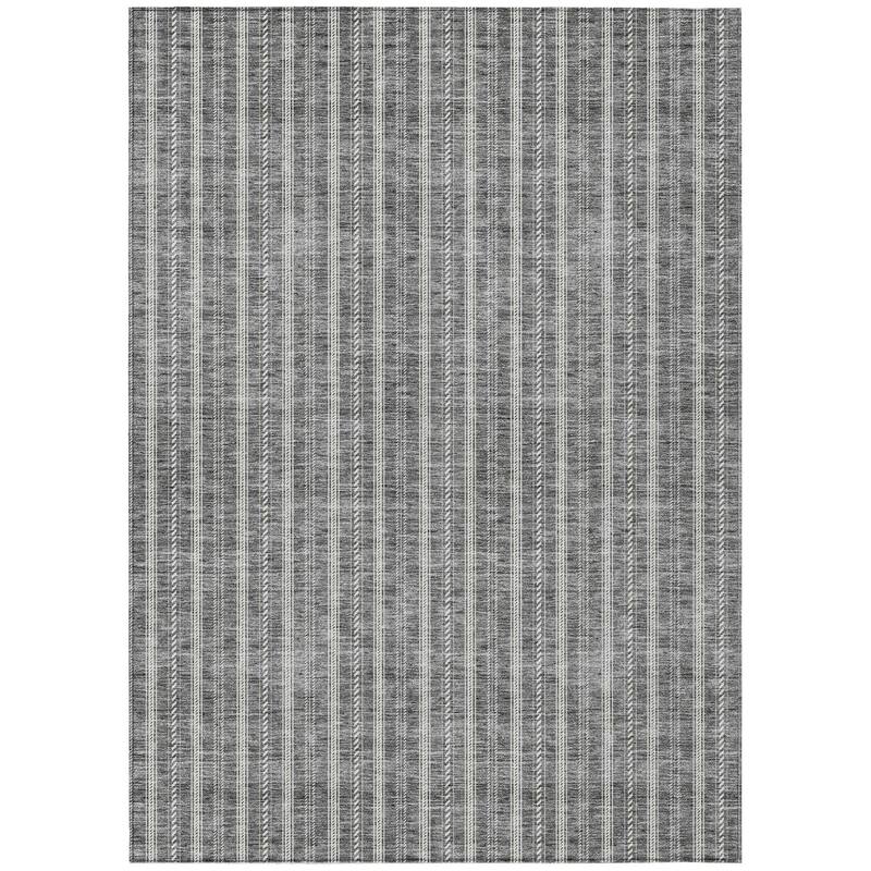 HomeRoots Striped Transitional Rectangle Outdoor Rug