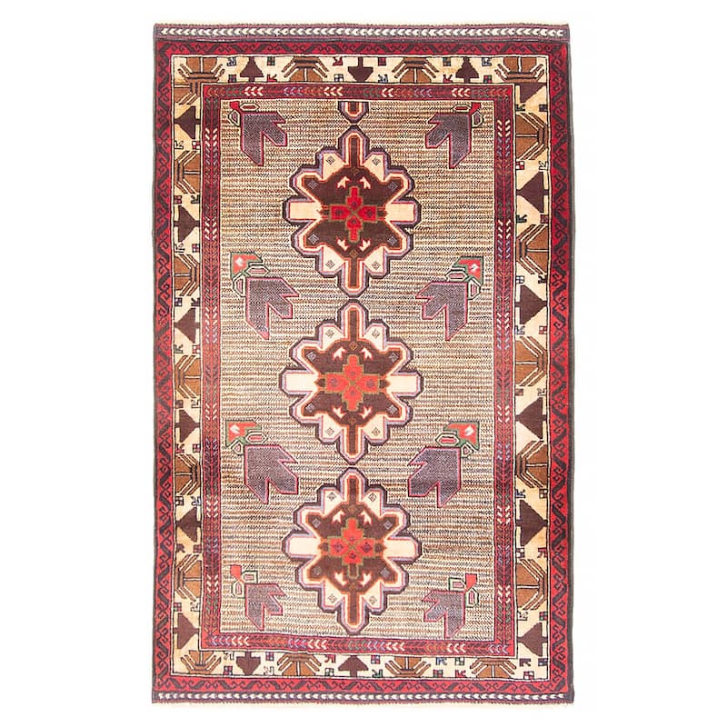 Teimani Beige Rug 3'0" x 4'10" - 3'0 x 4'10 - Beige - 3'0 x 4'10