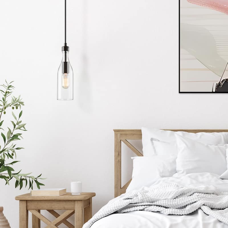 Modern Farmhouse 1-Light Bottle Glass Island Pendant Lights for Dining Room