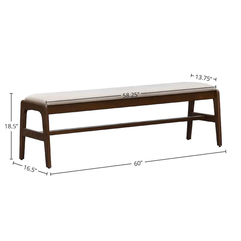 Maya Upholstered Solid Wood Bench