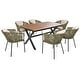 preview thumbnail 11 of 16, 7-Pieces Outdoor Dining Set with Chairs and Acacia Wood Tabletop, for Garden, Backyard, Patio