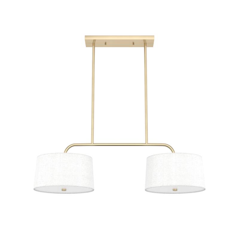 Hunter Cottage Hill Linear Chandelier - Dining Room, Kitchen Island - Modern, Transitional - Fabric Shades