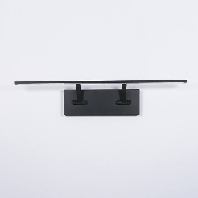 Modern 1-Light Industrial Matte Black Linear Adjustable Integrated Dimmable LED Vanity Light/ Picture Light