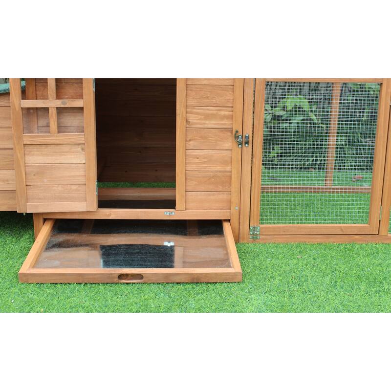 Hanover Outdoor Wooden Chicken Coop 6.4 Ft. x 2.4 Ft. x 3.2 Ft.