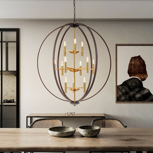 Brass globe light fixture top