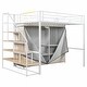 preview thumbnail 24 of 36, Metal Loft Bed with Wardrobe and Storage Shelves