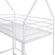 preview thumbnail 9 of 16, Twin over Twin House Shape Bunk Bed with Protective Fence, Metal Kids Bed Frame with Built-in Ladder, White