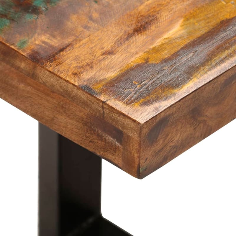 vidaXL Bench Steel Wooden Outdoor Bench 43.3"/63" Solid Mango/Reclaimed Wood
