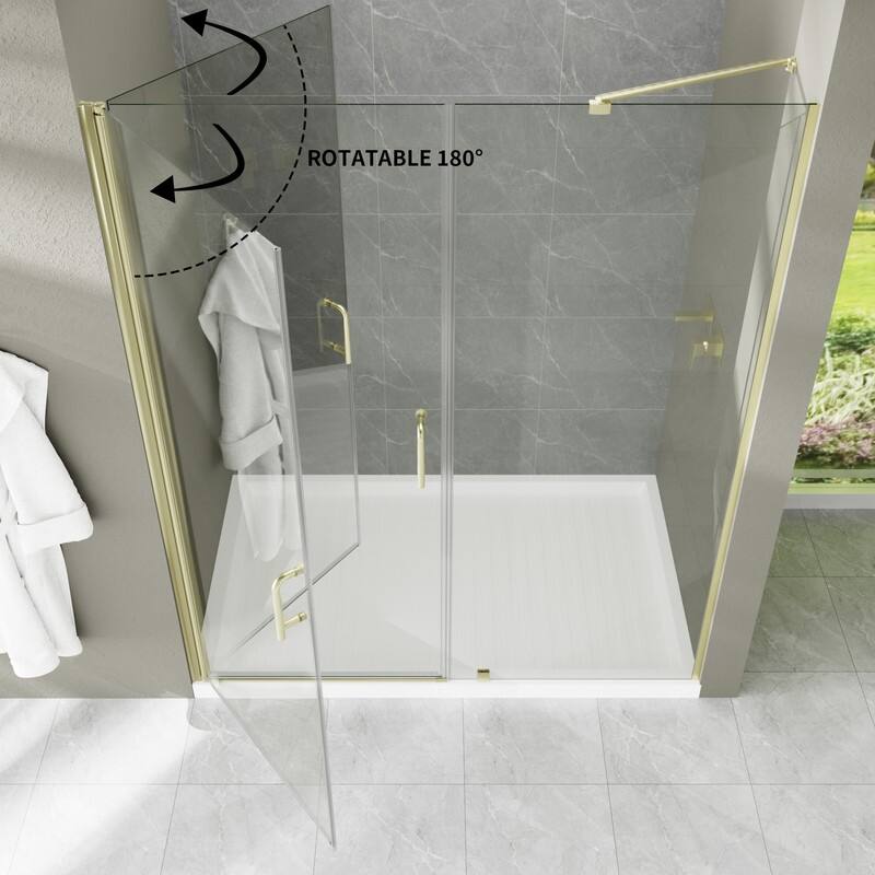 Alvana 60‘’×72'' Semi-Frameless Hinged Shower Door