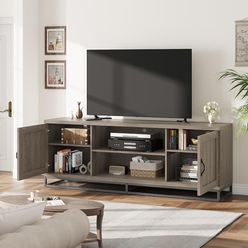 Farmhouse Entertainment Center TV Stand for Living Room Bedroom