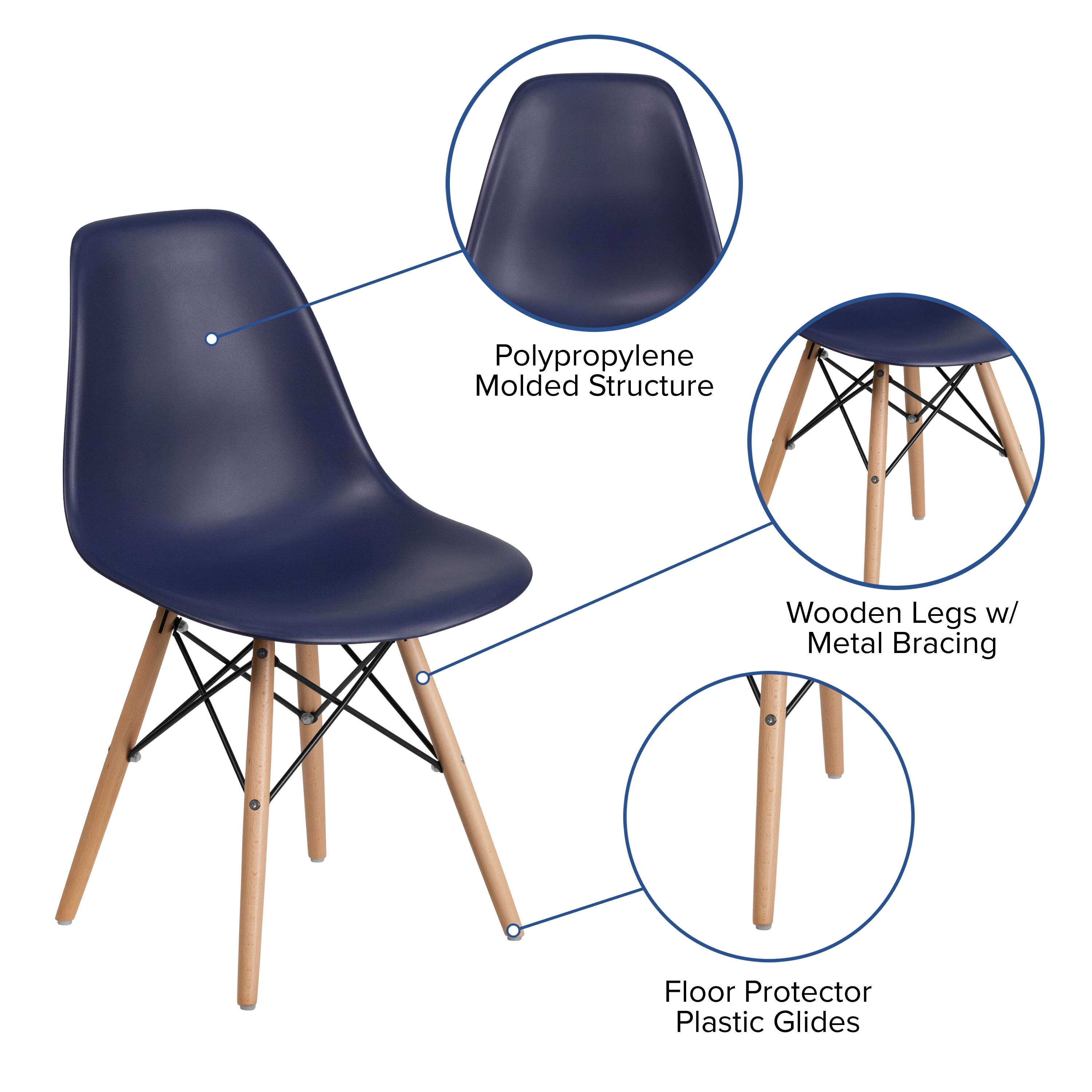 Shop Plastic Chair With Wooden Legs Hospitality Seating Side Chair Overstock 18063040
