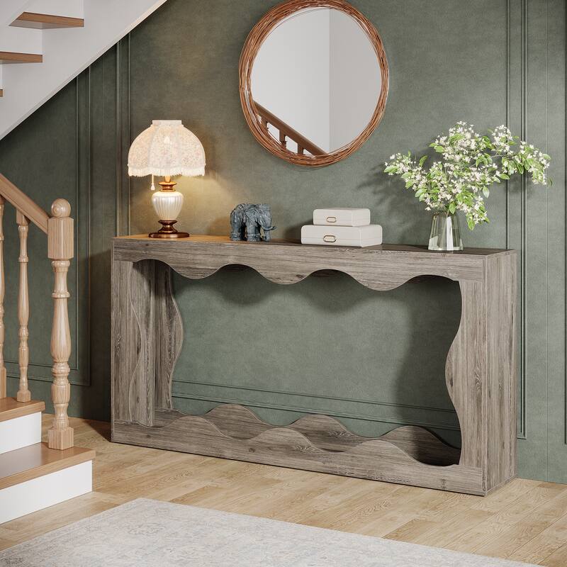 2-tier Wood Console Sofa Table for Entryway Living Room