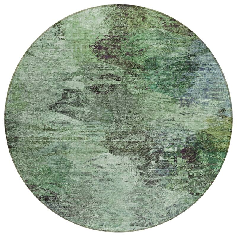 Machine Washable Indoor/ Outdoor Chantille Abstract Watercolor Rug