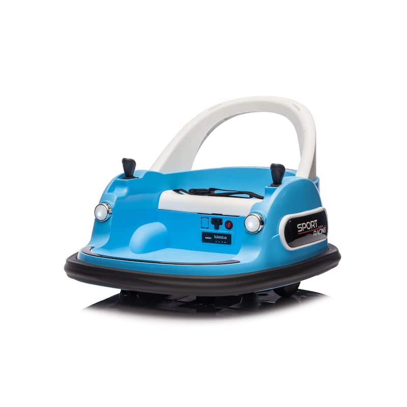 Kids Bumper Car Ride-On Bumper Car with Remote Control, Blue Battery Powered Electric Car with LED Lights