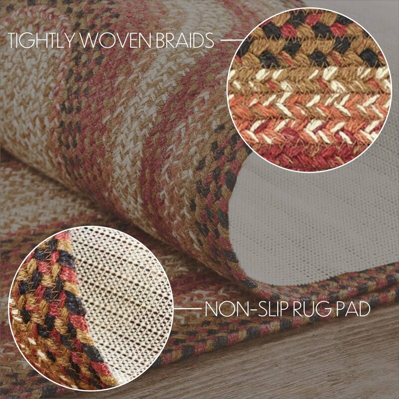 Ginger Spice Jute Rug/Runner Oval w/ Pad 22x72 - 2' x 6' Runner