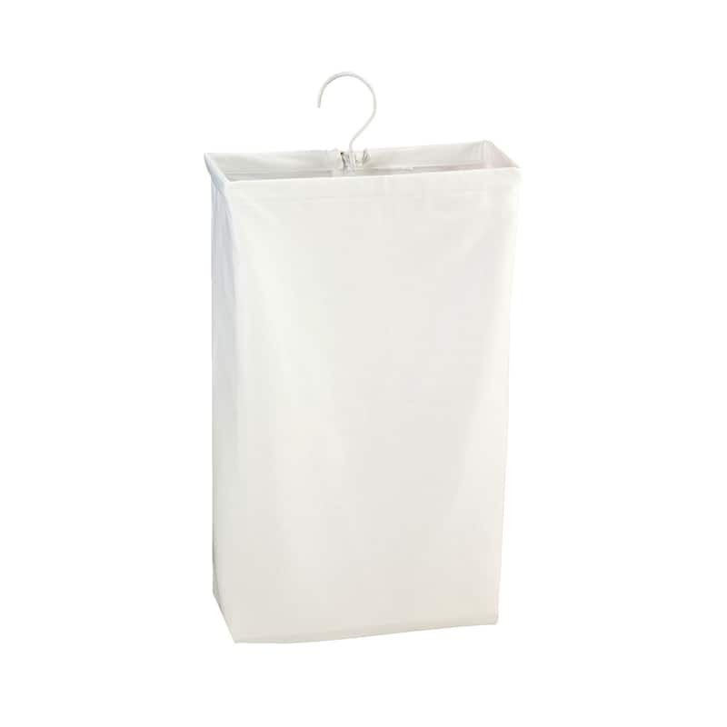 Household Essentials Door Hanging Laundry Bag with Loop Handle - White