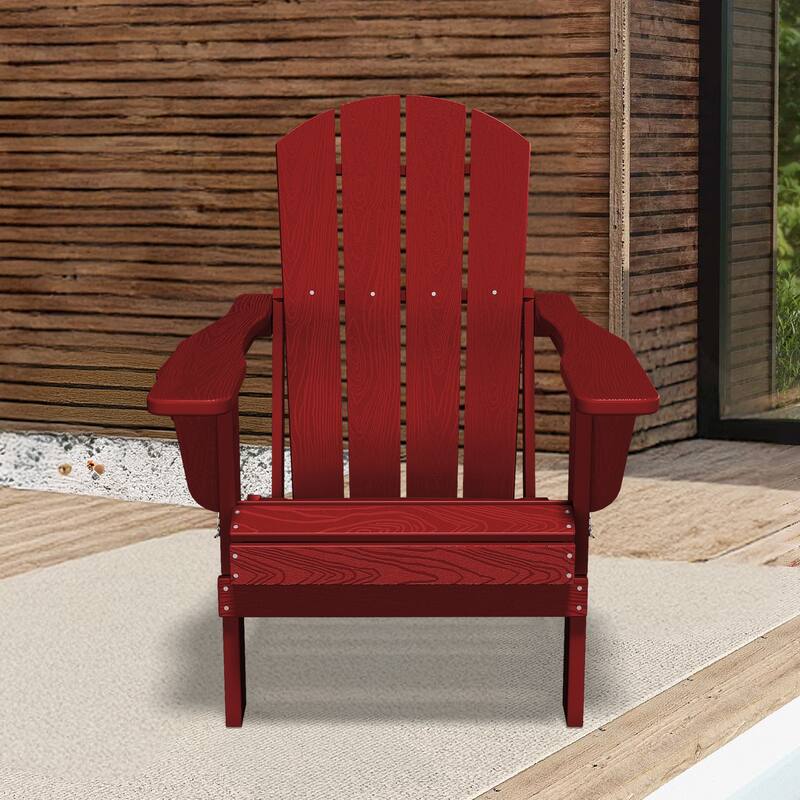 Foldable HDPE Adirondack Chair with Dual Cup Holders