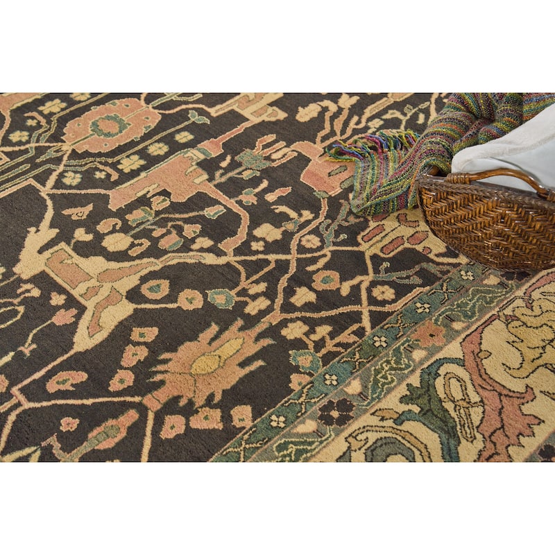 EXQUISITE RUGS ONE-OF-A-KIND Antique Weave Bijar Hand Knotted Brown Rug - 10'x14'