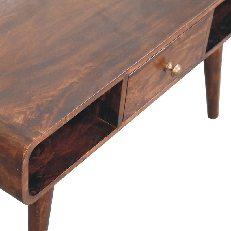 Artisan Furniture Solid Wood Curved California Walnut Coffee Table