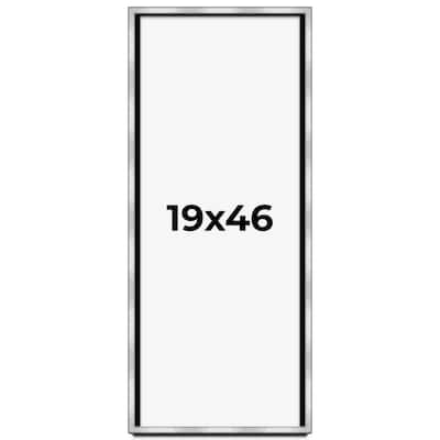 19x46 Shadow Box Frame Silver | 1.375 Inches Deep Real Wood