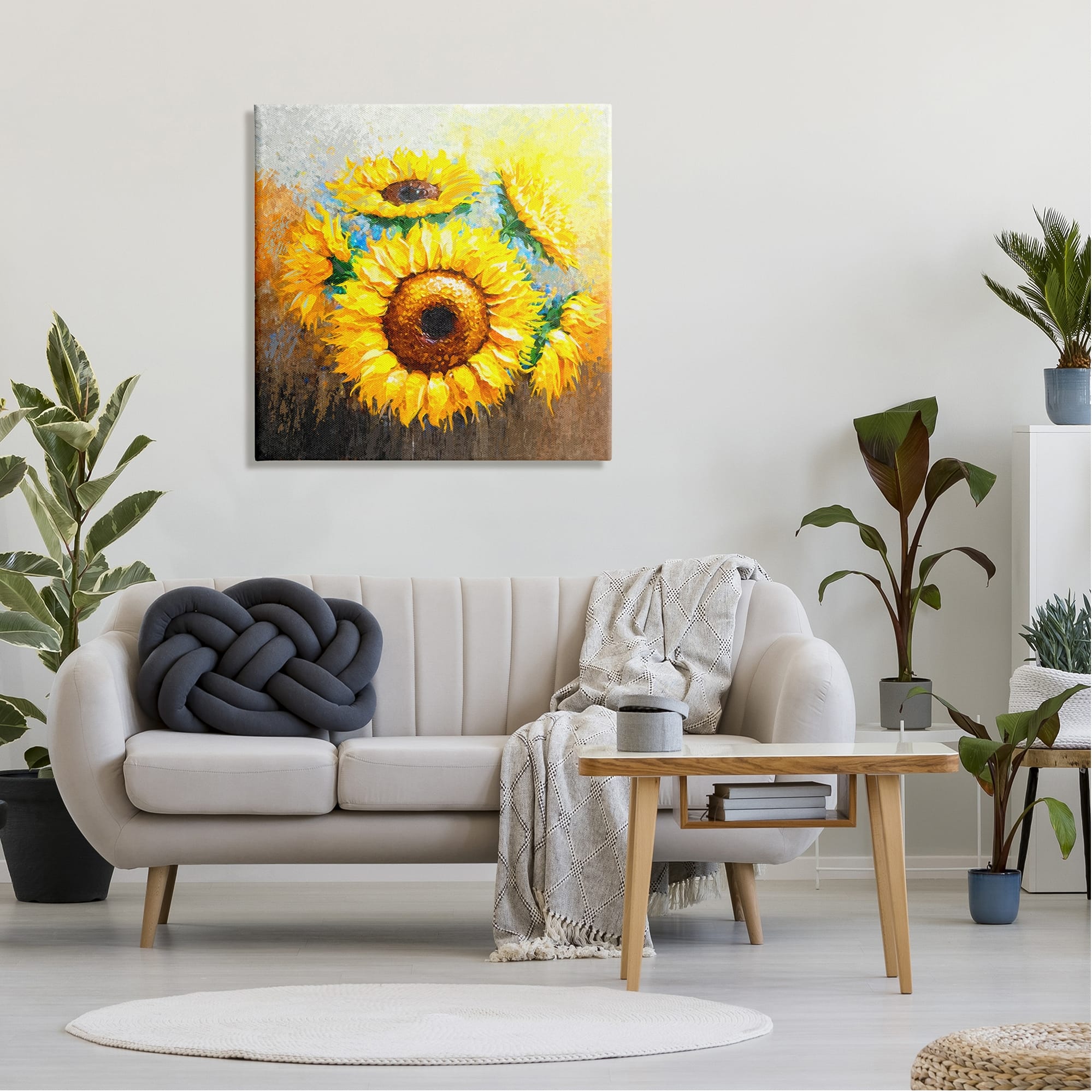 Stupell Industries Vivid Yellow Sunflowers Impressionist Style Canvas ...