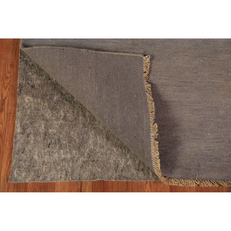Gray & Beige Modern Gabbeh Runner Rug Handmade Wool Carpet - 2'8" x 9'6"