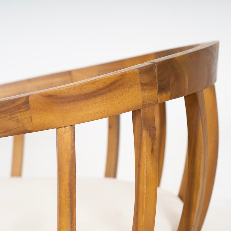 Christopher Knight Home - Meadowbrook Outdoor Acacia Wood 5-Piece Dining Set with Cushioned Chairs