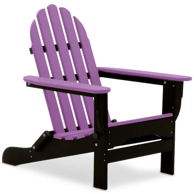 Nelson Recycled Plastic Folding Adirondack Chair - by Havenside Home - lilac / black