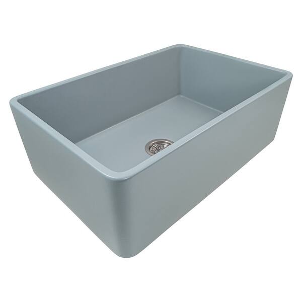 Ruvati 33 x 20 inch Fireclay Reversible Farmhouse Apron-Front Kitchen Sink  Single Bowl - Horizon Gray - RVL2300GR