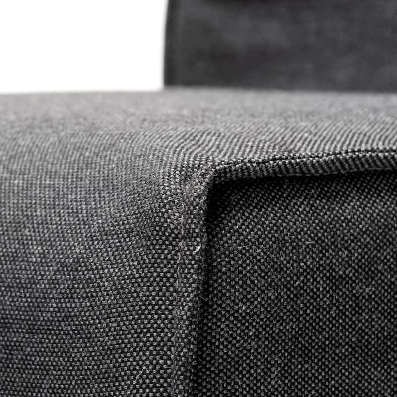 Damon Fully Upholstered Grey Fabric Dining Chair on Casters (Set of 2) - 20"W x 26"D x 32"H