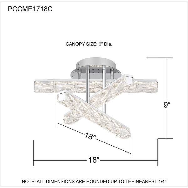 Comet Integrated LED Polished Chrome Semi-Flush Mount