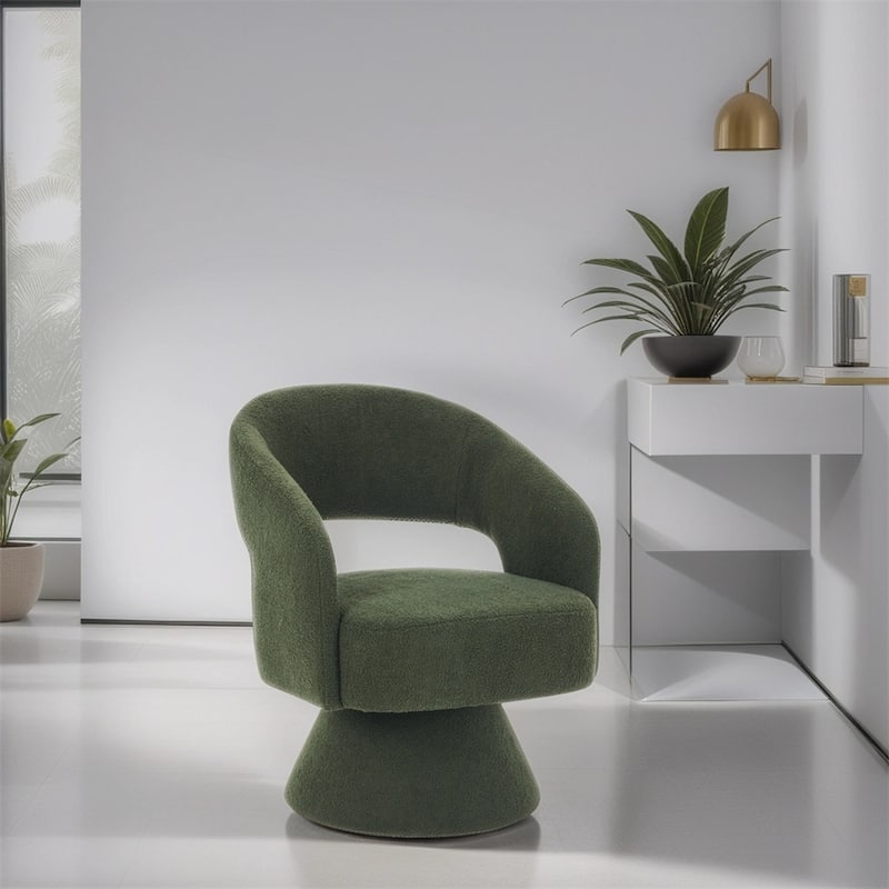 Swivel Accent Chair Armchair,Round Barrel Chair in Fabric,velvet