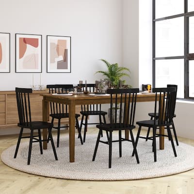 Classic Wood Dining Table with Offset Tapered Legs