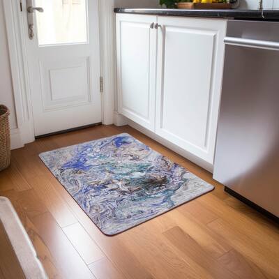 Machine Washable Indoor/ Outdoor Chantille Abstract Contempoary Rug