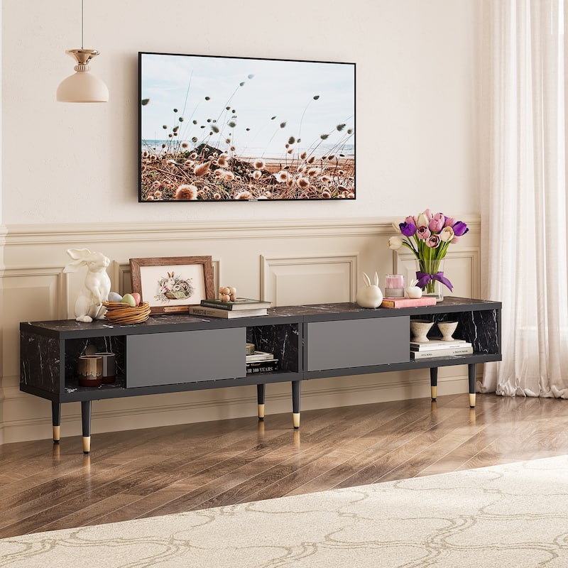 Modern TV Stand up to for 85 inch TVs Entertainment Center with Storage - 80 inch