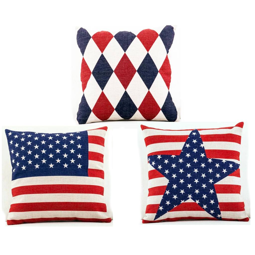 Red White Blue American Flag Throw Pillow Covers