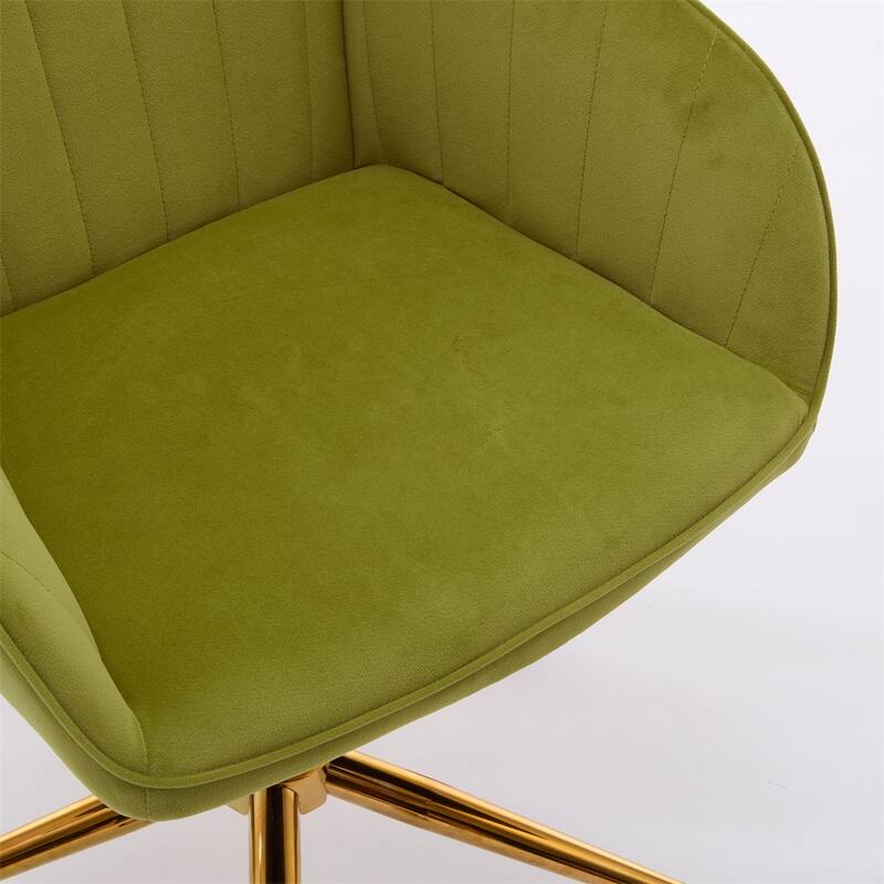 Velvet Adjustable Home Office Swivel Leisure Desk Chair with Gold Base