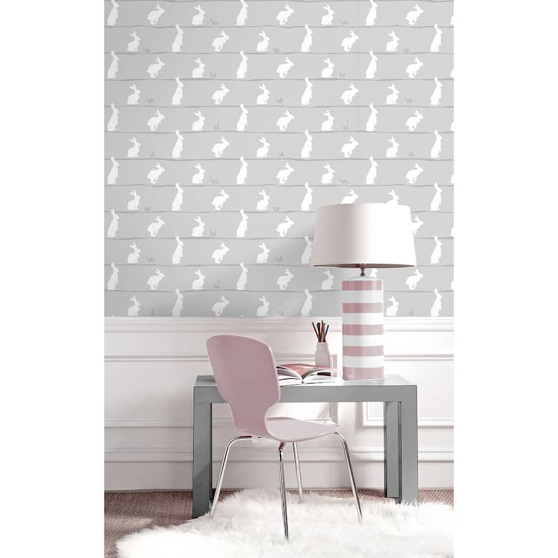 NextWall Bunny Trail Peel and Stick Wallpaper - 20.5 in. W x 18 ft. L