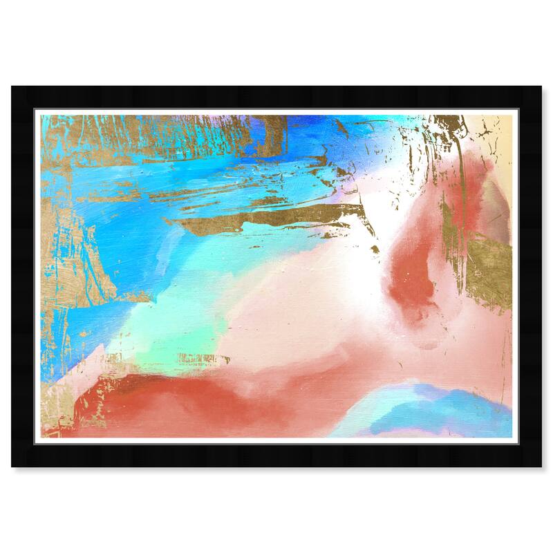 Wynwood Studio Prints Abstract Ocean Sunset Blue and Modern & Contemporary Wall Art Canvas Print